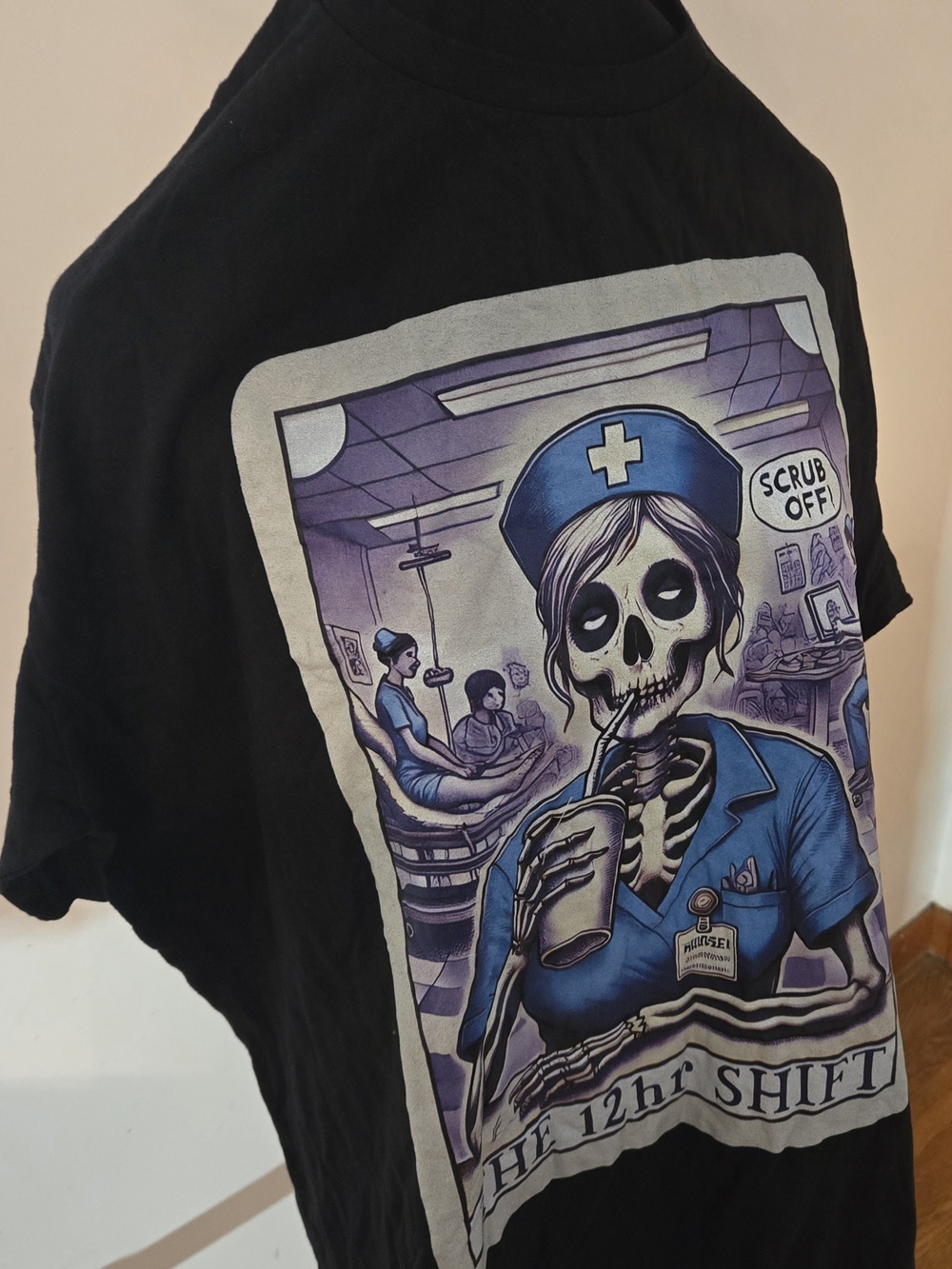 Graphic Nurse Skeleton Tee - XL